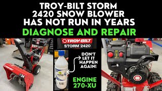 TroyBilt Snow Blower 2420 Will Not Start How to Diagnose and Repair [upl. by Adnyc485]