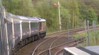 Caledonian Sleeper departing Pitlochry [upl. by Noeled]