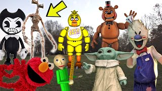 Siren Head vs Bendy Ice Scream Rod Elmo Baby Yoda FNAF Freddy amp Chica amp Baldi [upl. by Rases569]