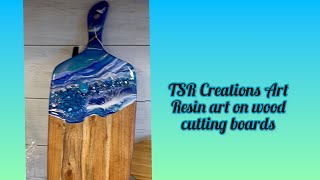 RESIN ART ON A CUTTING BOARD resinart fluidartist resincuttingboards [upl. by Bonneau86]