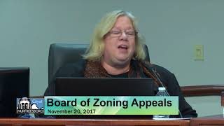 Board of Zoning Appeals  November 20 2017 [upl. by Noyr]