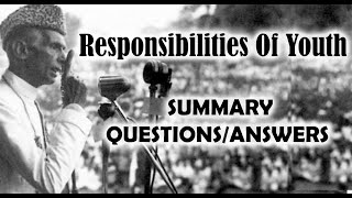 Responsibilities of Youth  Speech of Quaid e Azam in Dhaka11th  Summary Questions amp Answers [upl. by Fiertz]