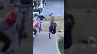 Big crash bmx racing failbmxracebmxsportcrashjump [upl. by Enialahs]