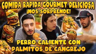 COMIDA RÁPIDA GOURMET en MEDELLÍN 🤯 Nos sorprenden con su Perro Caliente con palmitos de Cangrejo🦀 [upl. by Annaiuq]