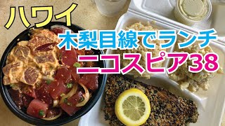 【木梨目線で行くハワイのレストランVlog‼️】ハワイ紹介番組「木梨目線」の中で紹介されたニコスピア38に！番組内で憲さんとフミヤさんが食べたもの同じものを食べてきましたよ〜♪ [upl. by Eniarrol]