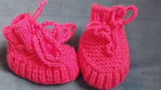 Tuto chaussons facile de bébé au tricot tuto chaussons enfants au tricot 318 mois [upl. by Ahsiadal]