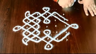 melikala muggulu designs  sikku kolam with 7 to 1 Dots  simple rangoli designs [upl. by Pansy]