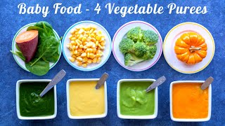 4 Vegetable Purees for 6 7 8 Months Babies  Stage 1 Homemade Baby Food Recipes  Baby Food [upl. by Maressa]