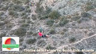 Tirolin de la Ferrata del Bolón Elda Alicante [upl. by Buyer]