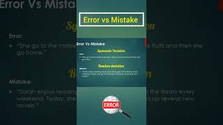 Error vs Mistake shorts english erroranalysis [upl. by Apfel240]