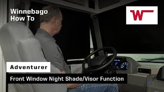 Winnebago Adventurer How to Operate the Front Window Night ShadeVisor Function [upl. by Kristoffer624]