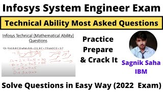 Infosys Previous Year Technical Ability  Infosys System Engineer Exam Preparation 2022  Easy Way [upl. by Farnsworth]