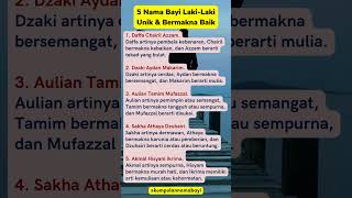 5 Nama Bayi Lakilaki Unik Bermakna Baik namabayi [upl. by Aerdna]