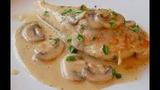 PECHUGA DE POLLO CON CHAMPIÑONES EN SALSA BECHAMEL [upl. by Hamas746]