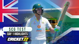 Australia v South Africa  SCG Test  Day 1 Highlights  Cricket 22 Gameplay [upl. by Ehav]