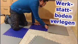 Werkstattboden Easyfloor verlegen  PVCFliesen mit Laminat kombinieren [upl. by Karim]