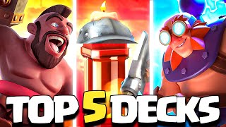 The TOP 5 BEST DECKS In Clash Royale [upl. by Eittam]