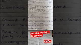 Doctrine of privity of contract exceptions motivation study neet mba hr student mgc easynote [upl. by Nossaj]