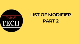 list of modifier part 2  Medical Billing Usa  USA IT [upl. by Colet]