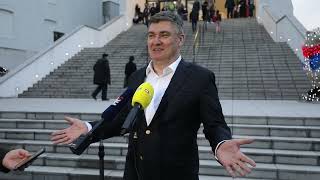 Zoran Milanović stigao na finalnu hokejasku utakmicu Prvenstva Hrvatske i dao izjavu za medije [upl. by Havstad485]