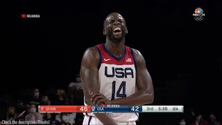 Draymond Green groaned after shooting a free throw  USA vs Spain [upl. by Westleigh848]