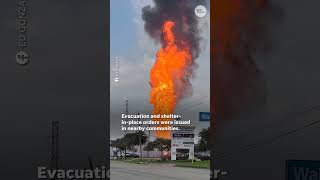 Watch Intense flames shoot up from massive pipeline fire Shorts [upl. by Flam]