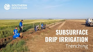 Subsurface Drip Irrigation Installation  Trenching [upl. by Severin945]