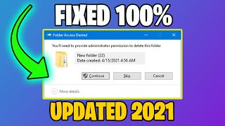 Youll need to provide administrator permission to delete the folder  How to Fix in 2021 [upl. by Klump]