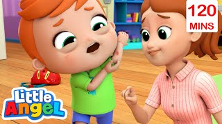 Boo Boo Song  Little Angel Sing Along  Learn ABC 123  Fun Cartoons  Moonbug Kids [upl. by Tenner]