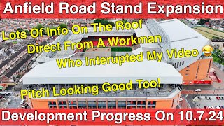 Anfield Road Stand Expansion  ROOF REMOVAL EXPLAINED BY A PASSING WORKER [upl. by Roch359]