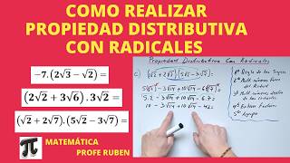 Cómo realizar propiedad distributiva con radicales raíces [upl. by Kapoor154]