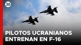 RUMANIA  Pilotos ucranianos reciben entrenamiento en aviones de combate F16 [upl. by Eillek]