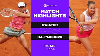 Iga Swiatek vs Karolina Pliskova  2021 Rome Final  WTA Match Highlights [upl. by Kirshbaum588]