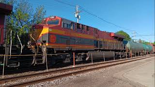 3 Trains at Columbus Ft CP 8642 Dual Flags on a 868 Axle 247 Ballast Train with EMD Trio  Amtrak [upl. by Ehtyde]