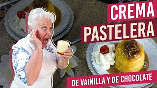 CREMA PASTELERA en 2 versiones TRADICIONAL Y DE CHOCOLATE receta en pocos pasos y fácil 🍨 [upl. by Enyar]