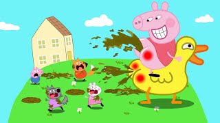 Peppa Rides the quotGiant Duckquot to Tease Danny Rebecca and Friends Peppa Pig Funny Animation [upl. by Ahsaten]