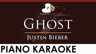 Justin Bieber  Ghost  HIGHER Key Piano Karaoke Instrumental [upl. by Ilatfan]