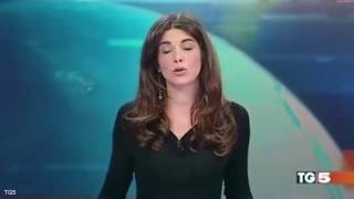 Italian TV presenter gives viewers a real news flash when sh [upl. by Ttocserp]