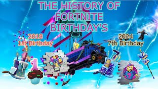 THE HISTORY OF FORTNITE BIRTHDAYS 20182024 [upl. by Moina]