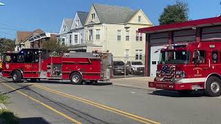 Passaic NJ Fire Dept Ladder 1 Engine 5 and Engine 1 responding from the Westside Firehouse [upl. by Shevlo]