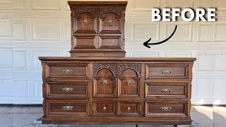 I GAVE THIS DRESSER SET A STUNNING MAKEOVER  NEW FURNITURE FLIP FOR 2024 [upl. by Malliw]