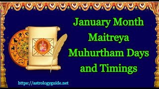 January 2022 Maitreya Muhurtham Days and Timings [upl. by Homovec538]