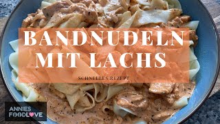 Bandnudeln mit Lachs  schnelles Rezept [upl. by Klusek]