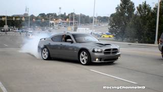 SRT8 Charger illegal Burnout at Import Alliance Nashville Fall meet 2013 fishtail [upl. by Dranyam]