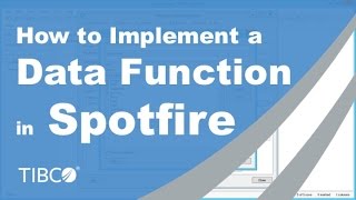 How to Implement a Data Function in Spotfire [upl. by Ahsinaw]