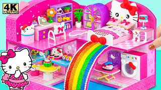 Make Hello Kitty House with Bed Kitchen Playset Laundry Set Rainbow Slide  DIY Miniature House [upl. by Lorrayne]