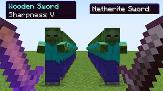 Sharpness V Wooden Sword Vs Netherite Sword [upl. by Nnyleuqaj]