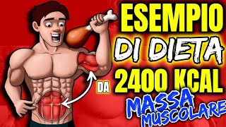 ESEMPIO di DIETA da 2400 Kcal per METTERE MASSA MUSCOLARE o PERDERE GRASSO [upl. by Dyanna]