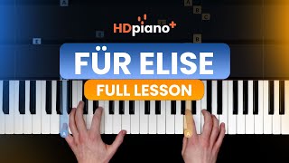 Für Elise Tutorial Complete Beginner Piano Lesson 2023 [upl. by Hein875]