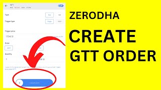 How to Place GTT Order in Zerodha  Forever Open Good Till Triggered Orders in Zerodha Kite [upl. by Dnomder]